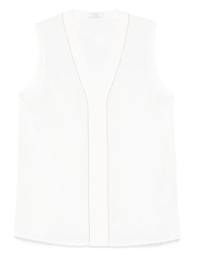 Peserico Sleeveless V-Neck Top