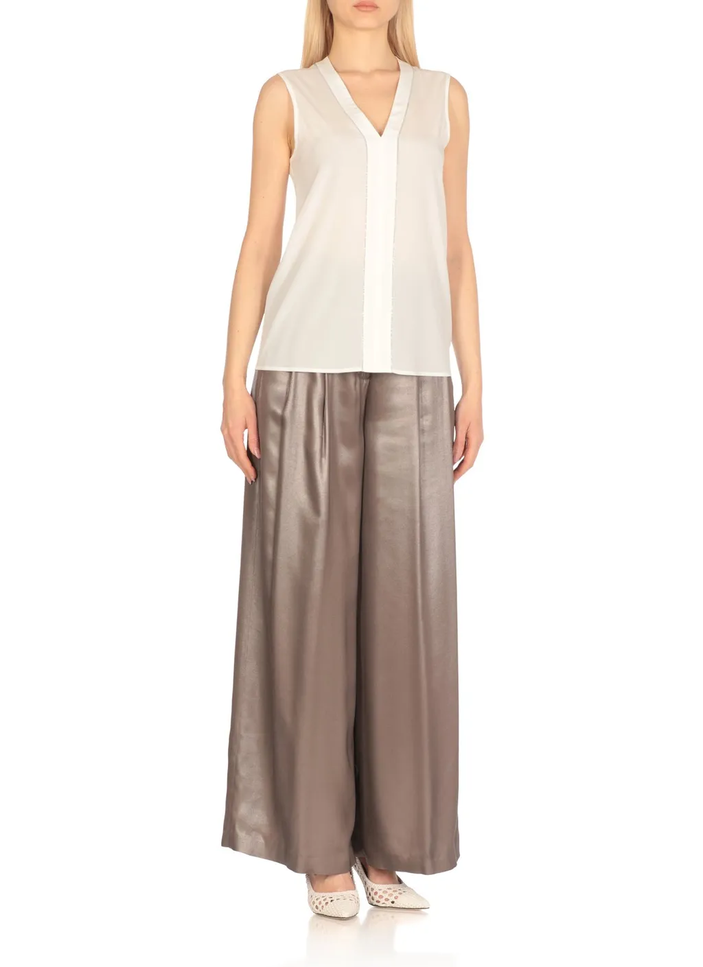 Peserico Sleeveless V-Neck Top