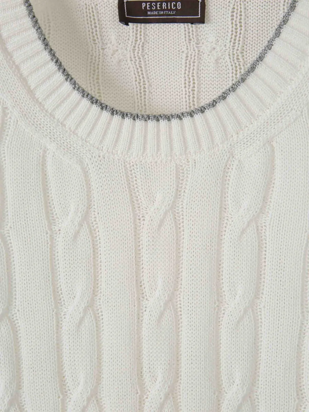 Peserico Contrast Cable Knit Top
