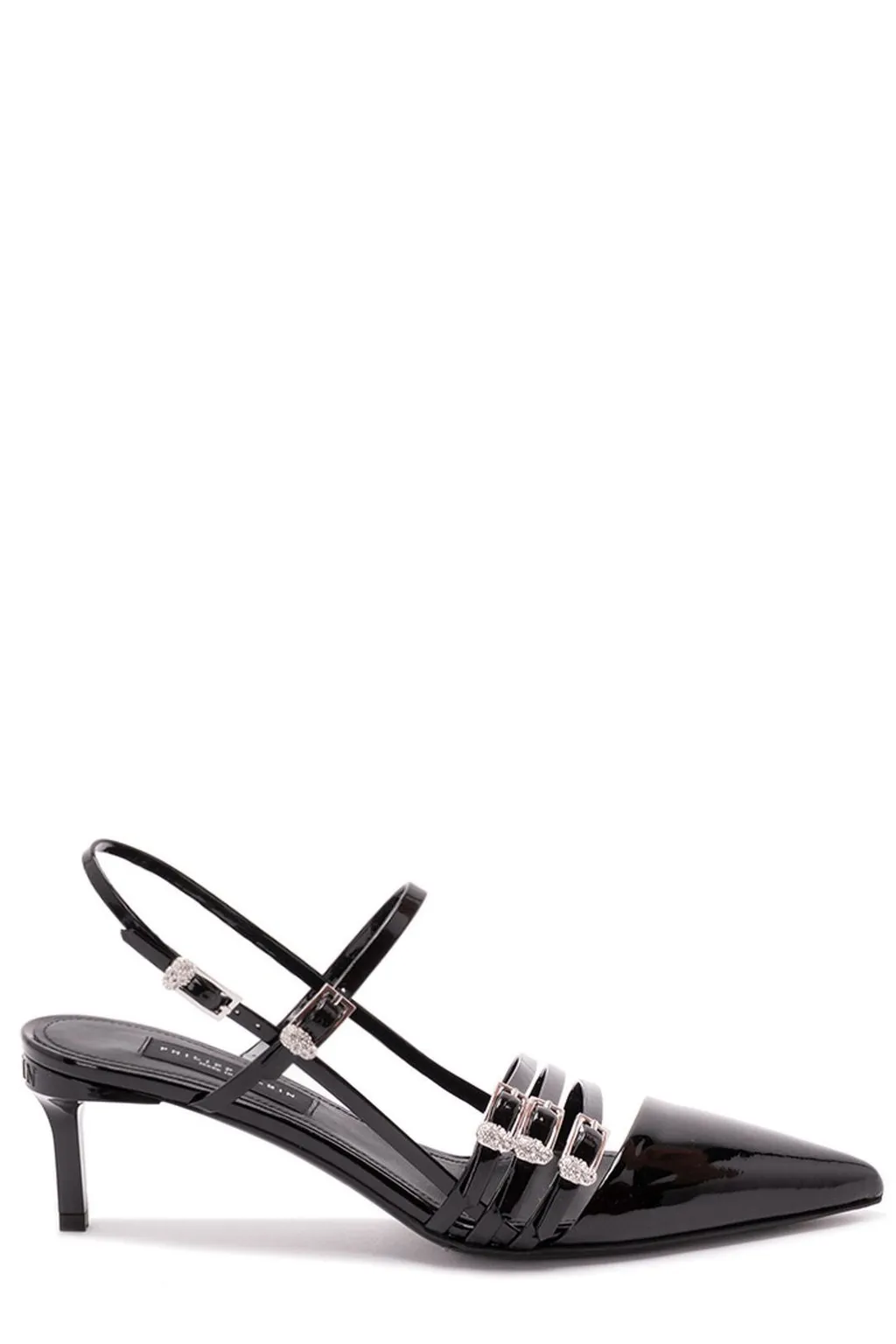 Philipp Plein Multi-Strap Mid-Heel Slingback Pumps