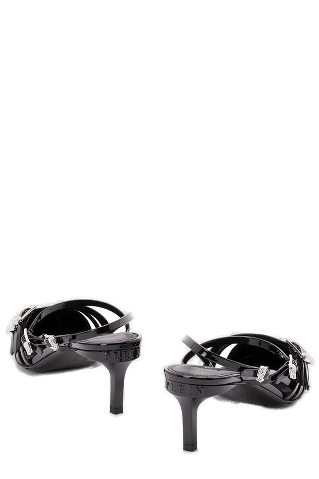 Philipp Plein Multi-Strap Mid-Heel Slingback Pumps