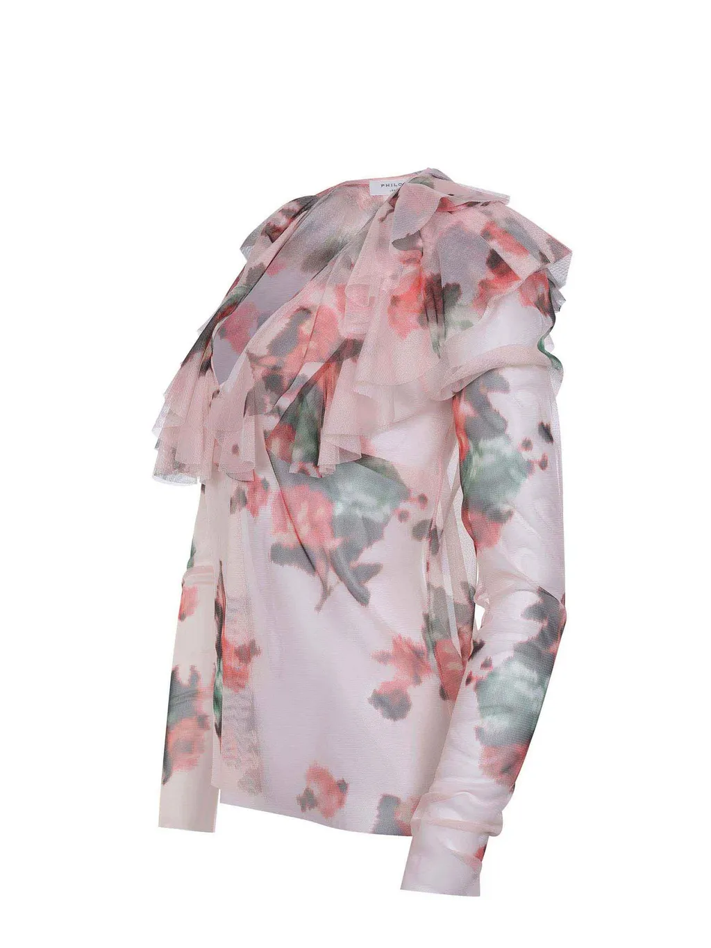 Philosophy Di Lorenzo Serafini Tulle Flower Printed Blouse