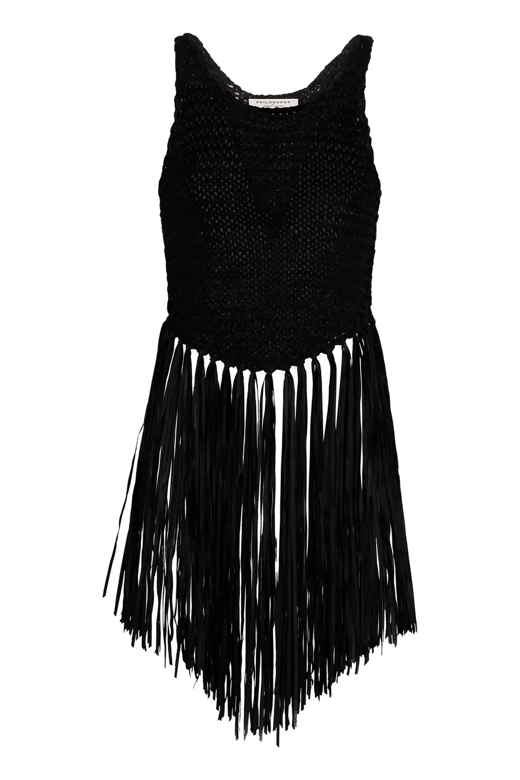 Philosophy Di Lorenzo Serafini Crochet-Knit Fringed Top