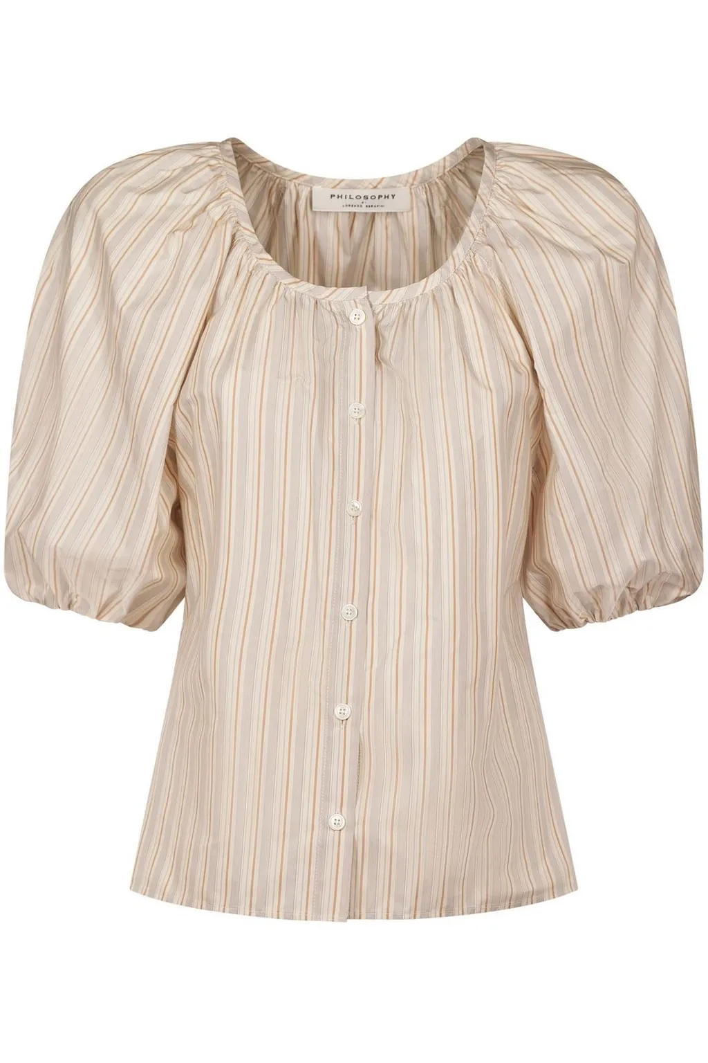 Philosophy Di Lorenzo Serafini Baloon Sleeves Striped Shirt