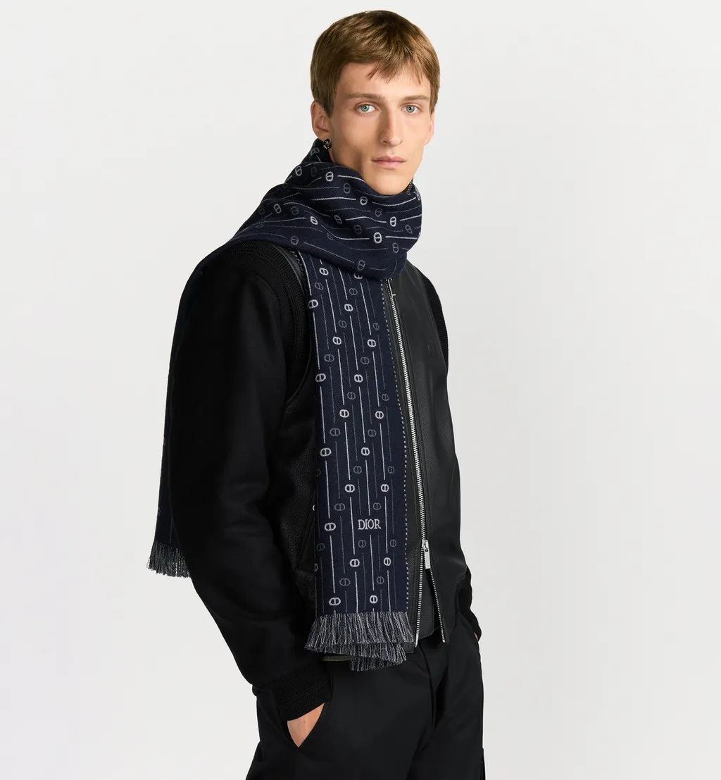 Cd Icon Striped Scarf