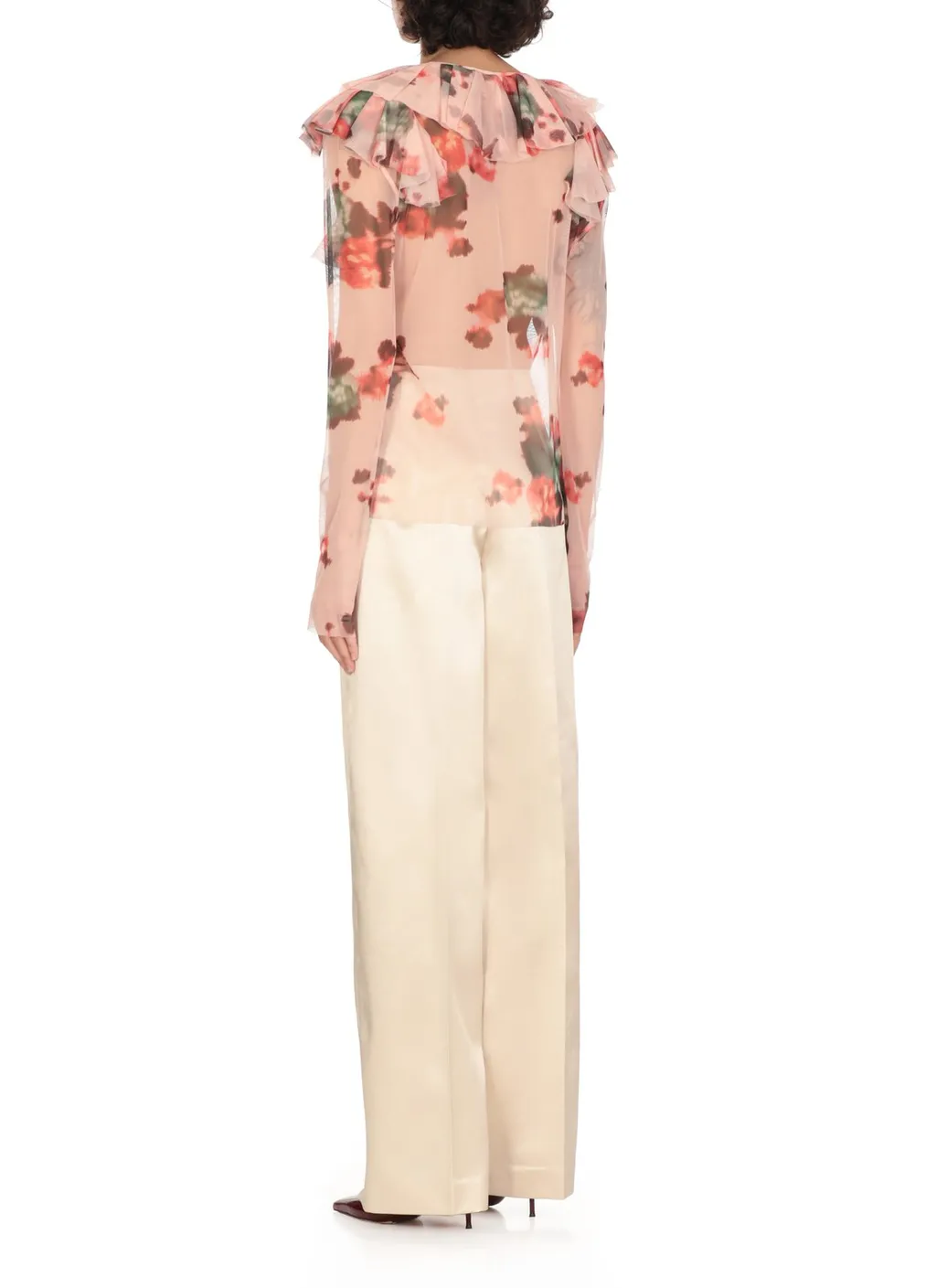 Philosophy Di Lorenzo Serafini Tulle Flower Printed Blouse