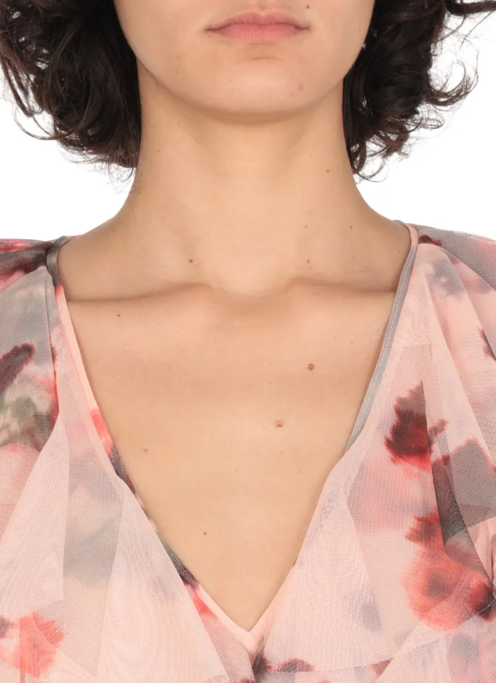 Philosophy Di Lorenzo Serafini Tulle Flower Printed Blouse
