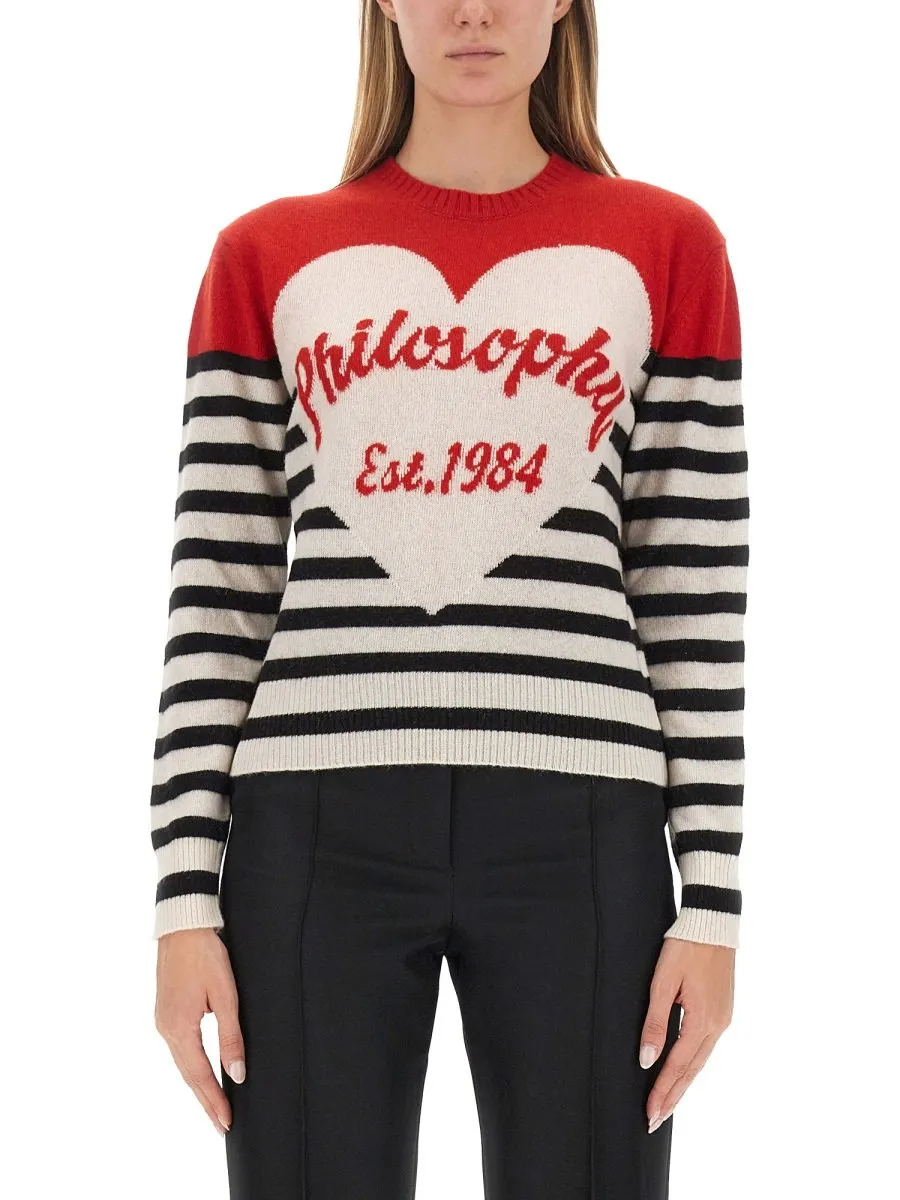 Philosophy Di Lorenzo Serafini Striped Crewneck Jumper