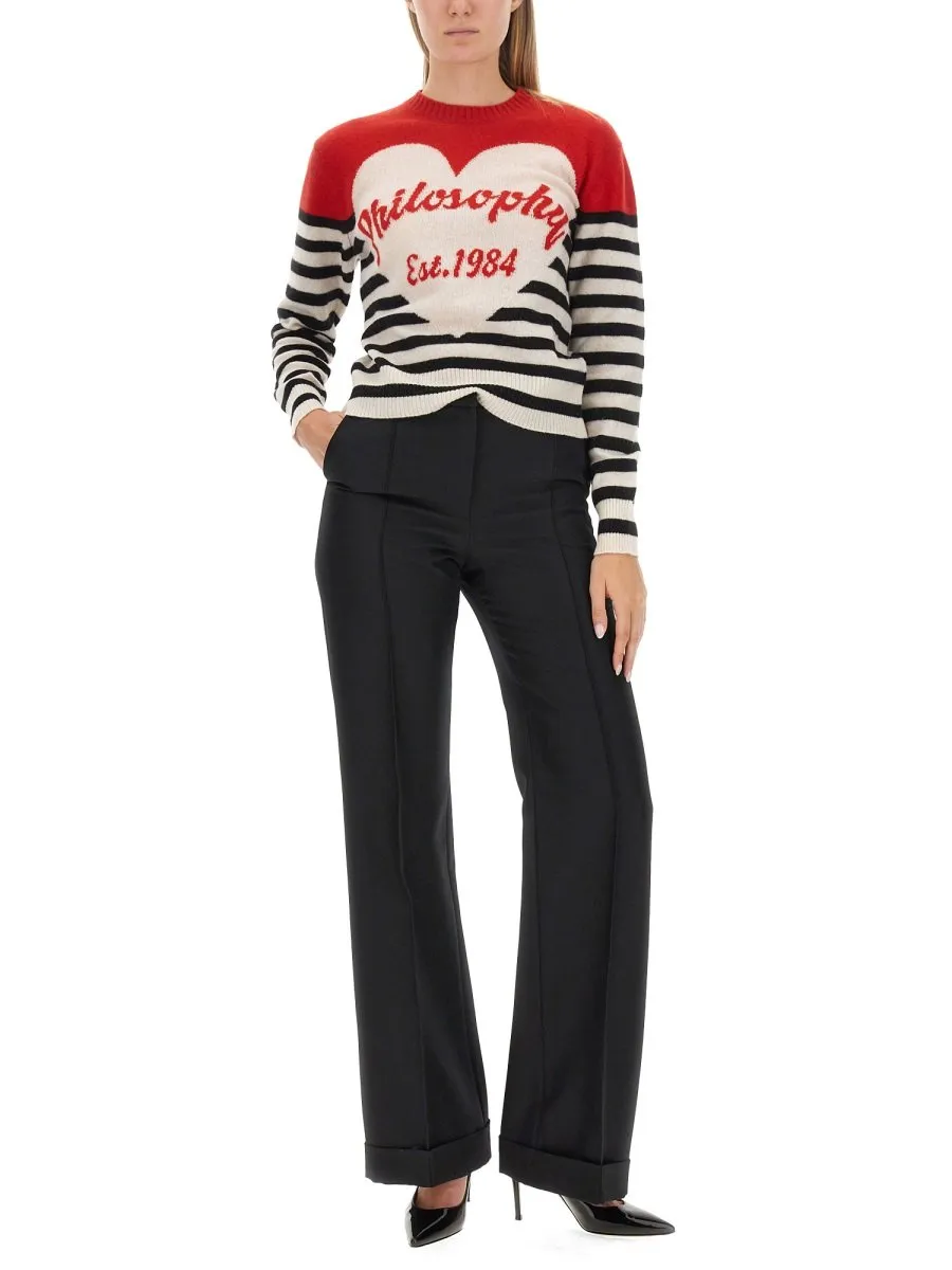 Philosophy Di Lorenzo Serafini Striped Crewneck Jumper