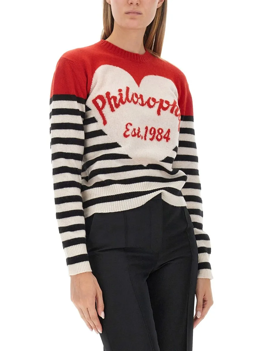 Philosophy Di Lorenzo Serafini Striped Crewneck Jumper