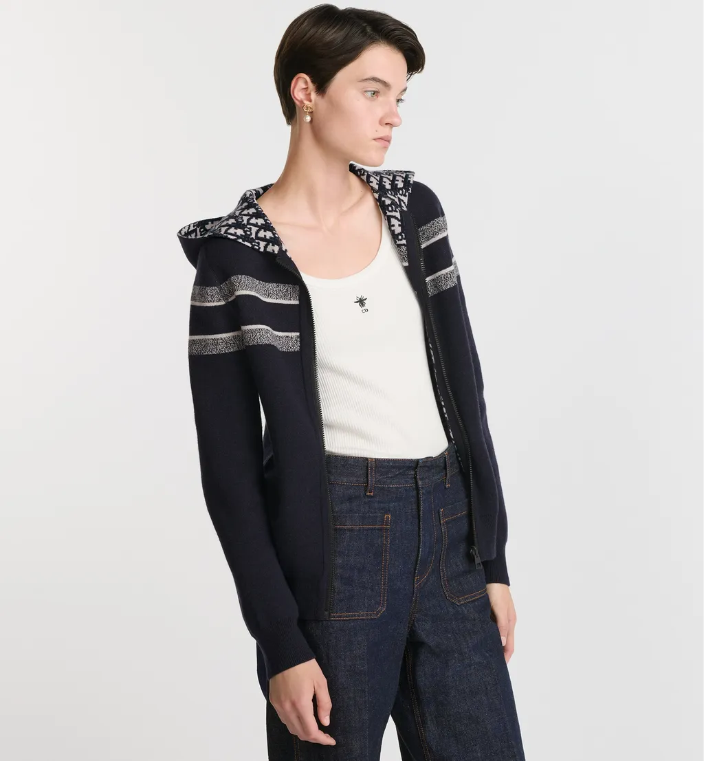 Reversible Zipped Cardigan With Hood