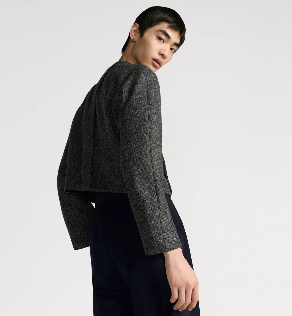 Cropped Jacket With Bomber Collar