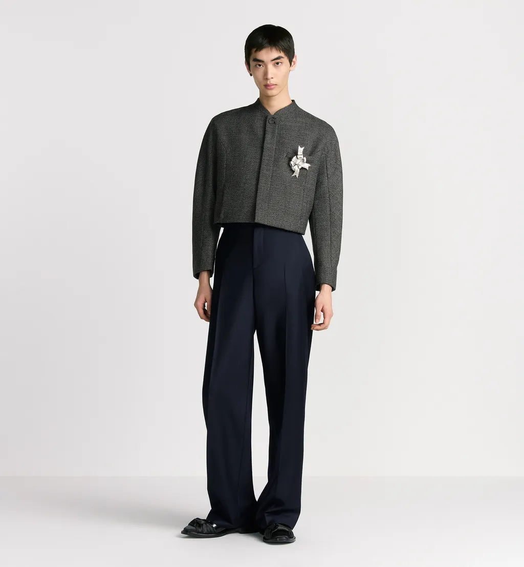 Cropped Jacket With Bomber Collar