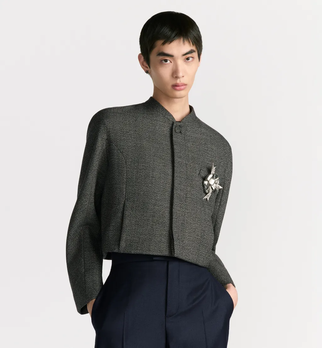 Cropped Jacket With Bomber Collar