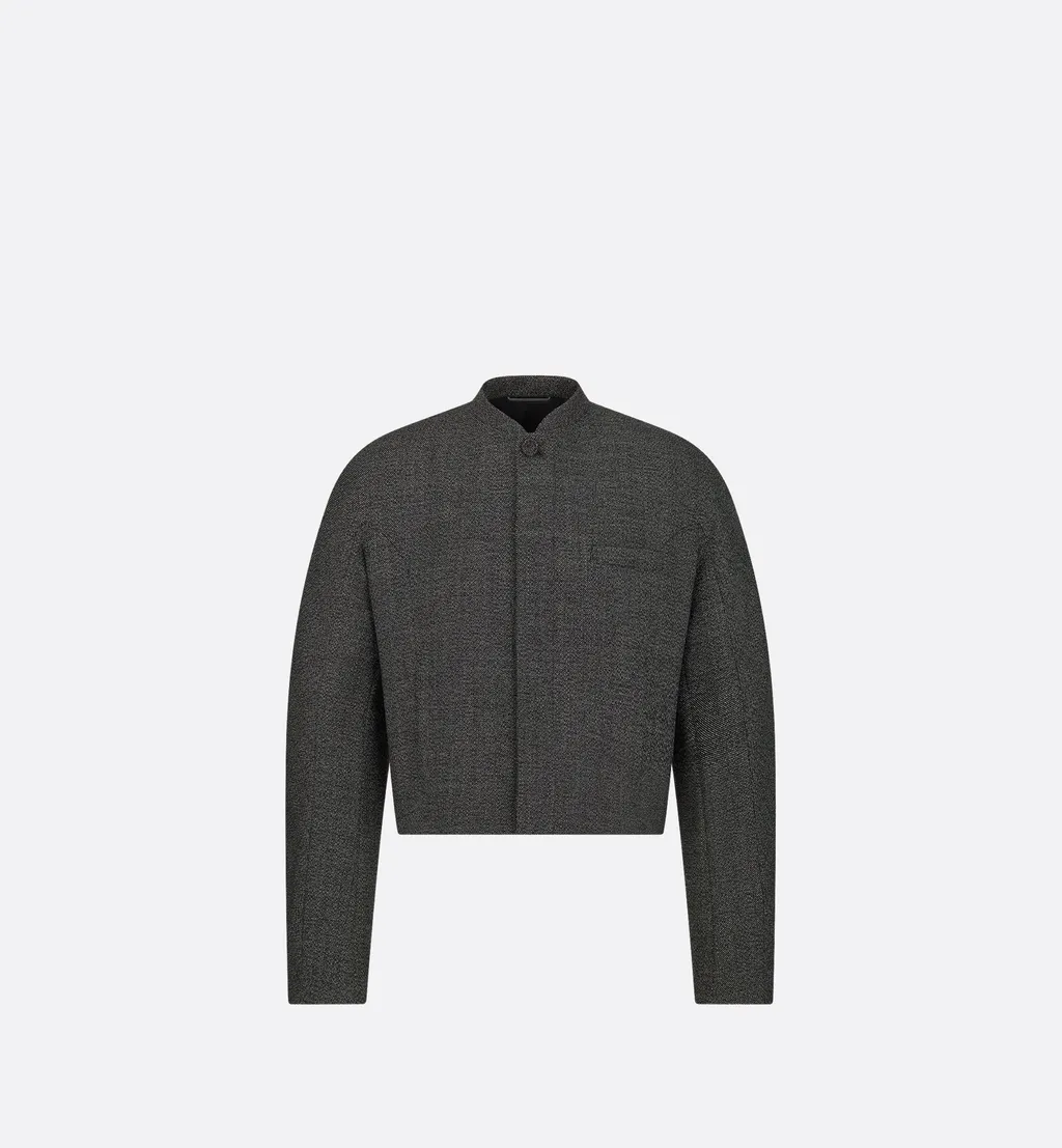 Cropped Jacket With Bomber Collar