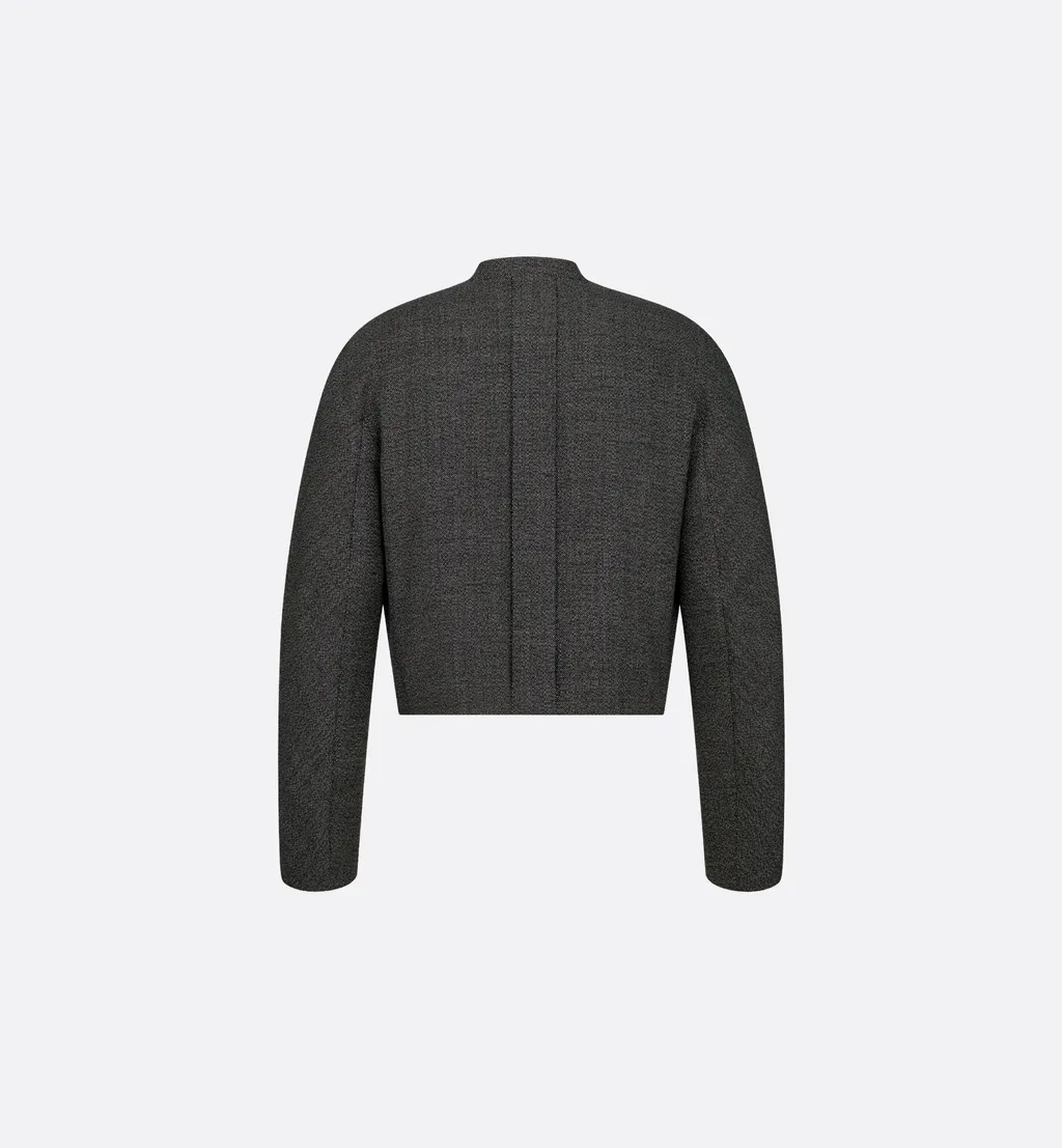 Cropped Jacket With Bomber Collar