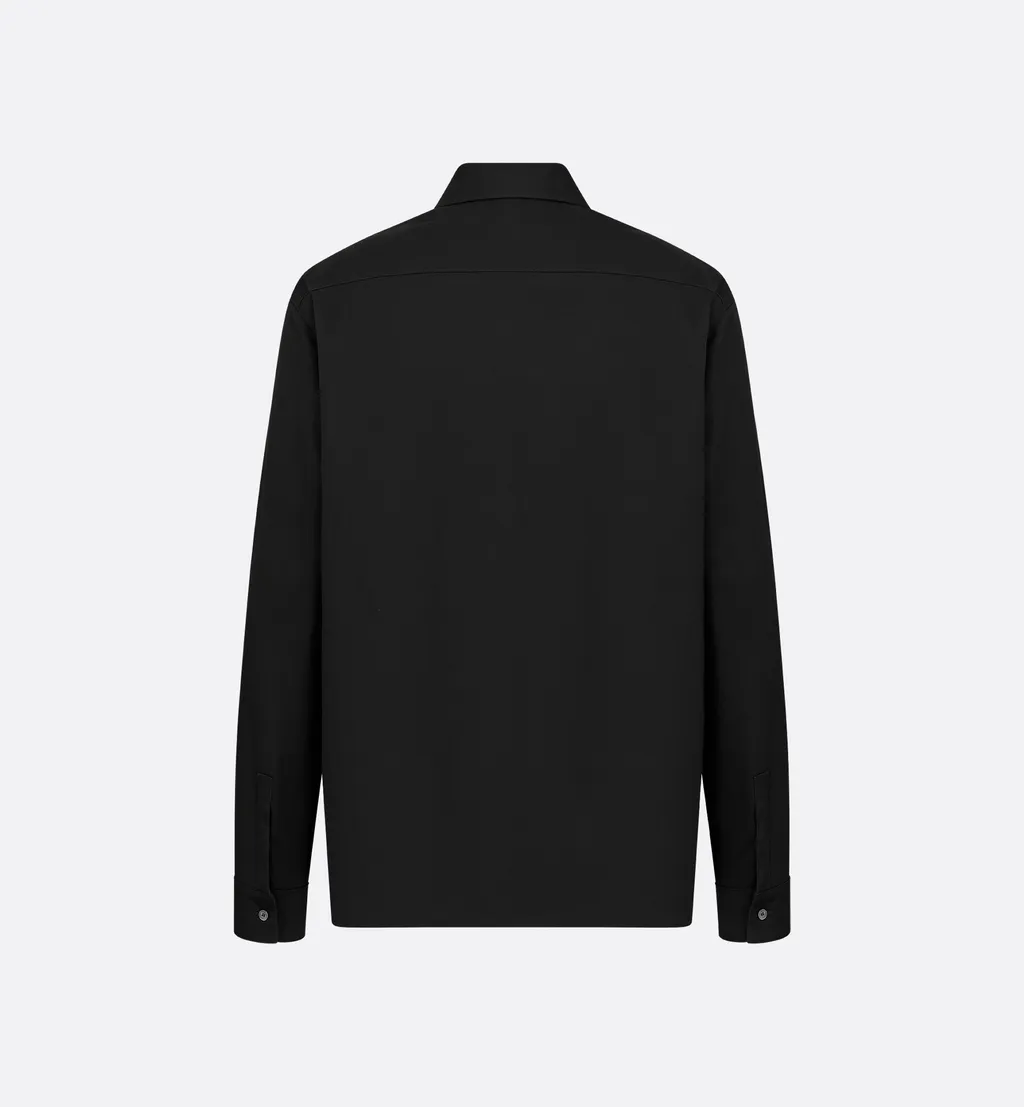 Zipped Shirt With Cd Icon Embroidery