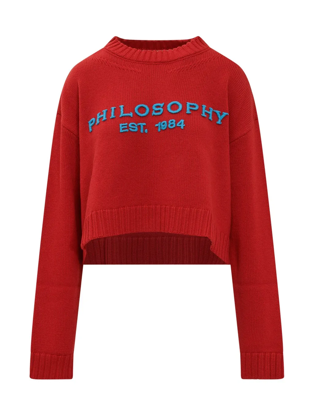 Philosophy Di Lorenzo Serafini Logo Embroidered Cropped Sweater