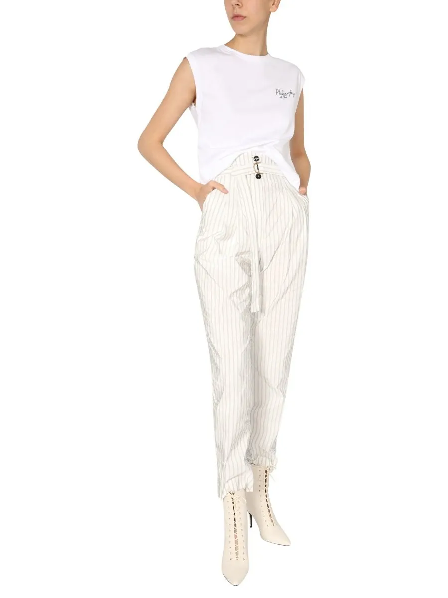 Philosophy Di Lorenzo Serafini Striped Taffeta Trousers