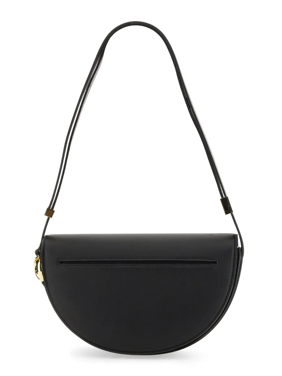 Patou Logo Print Fold-Over Top Shoulder Bag