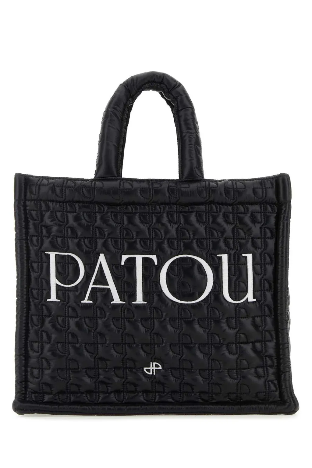 Patou Logo-Embroidered Quilted Top Handle Bag