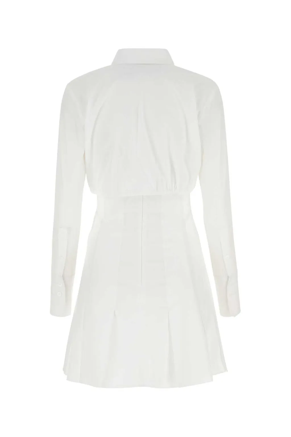 Patou Cut Out Detailed Pleated Mini Shirt Dress