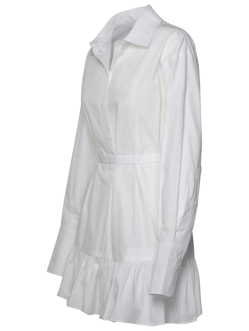 Patou Long-Sleeved Ruffled Mini Shirtdress