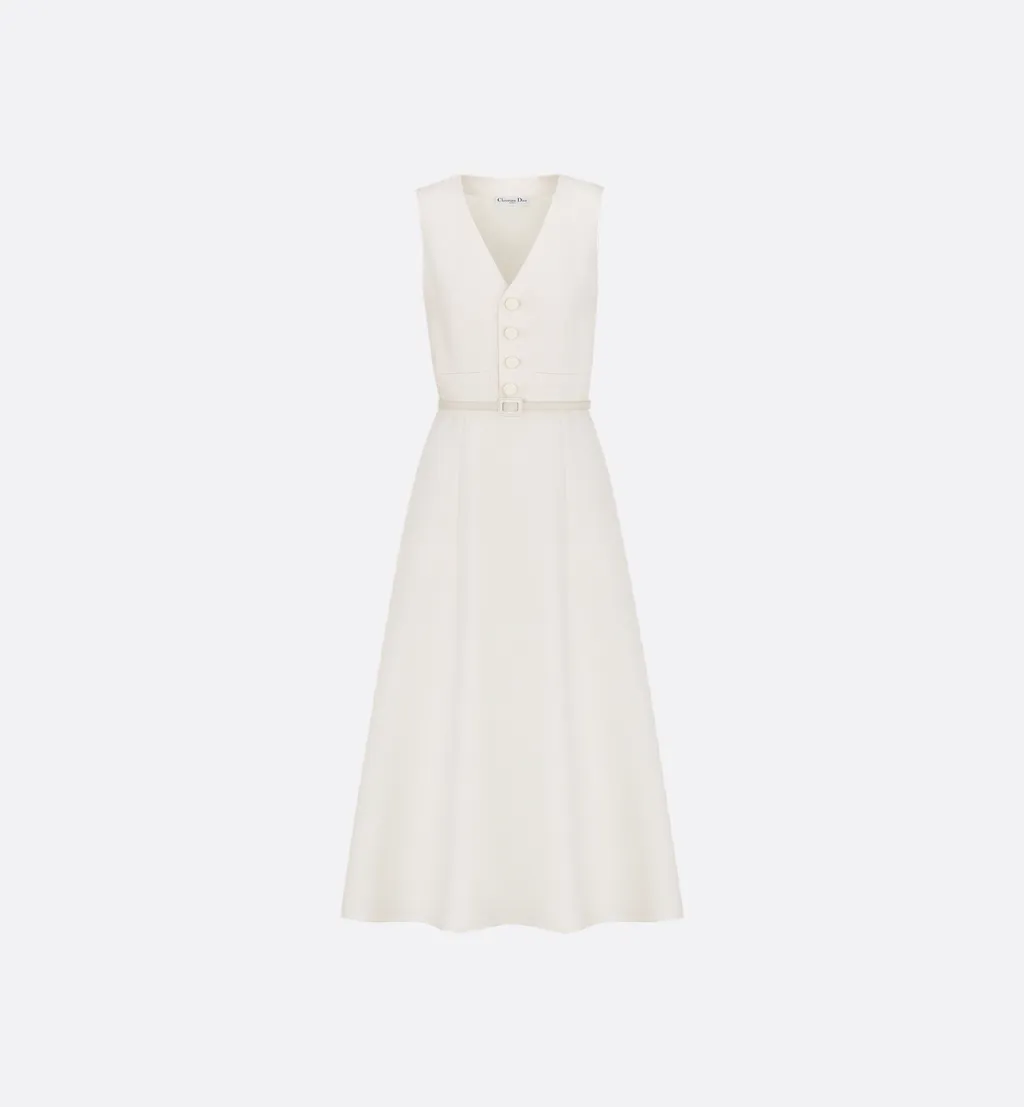 Mid-Length Flared Dress With Belt