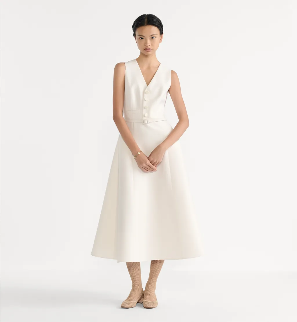 Mid-Length Flared Dress With Belt