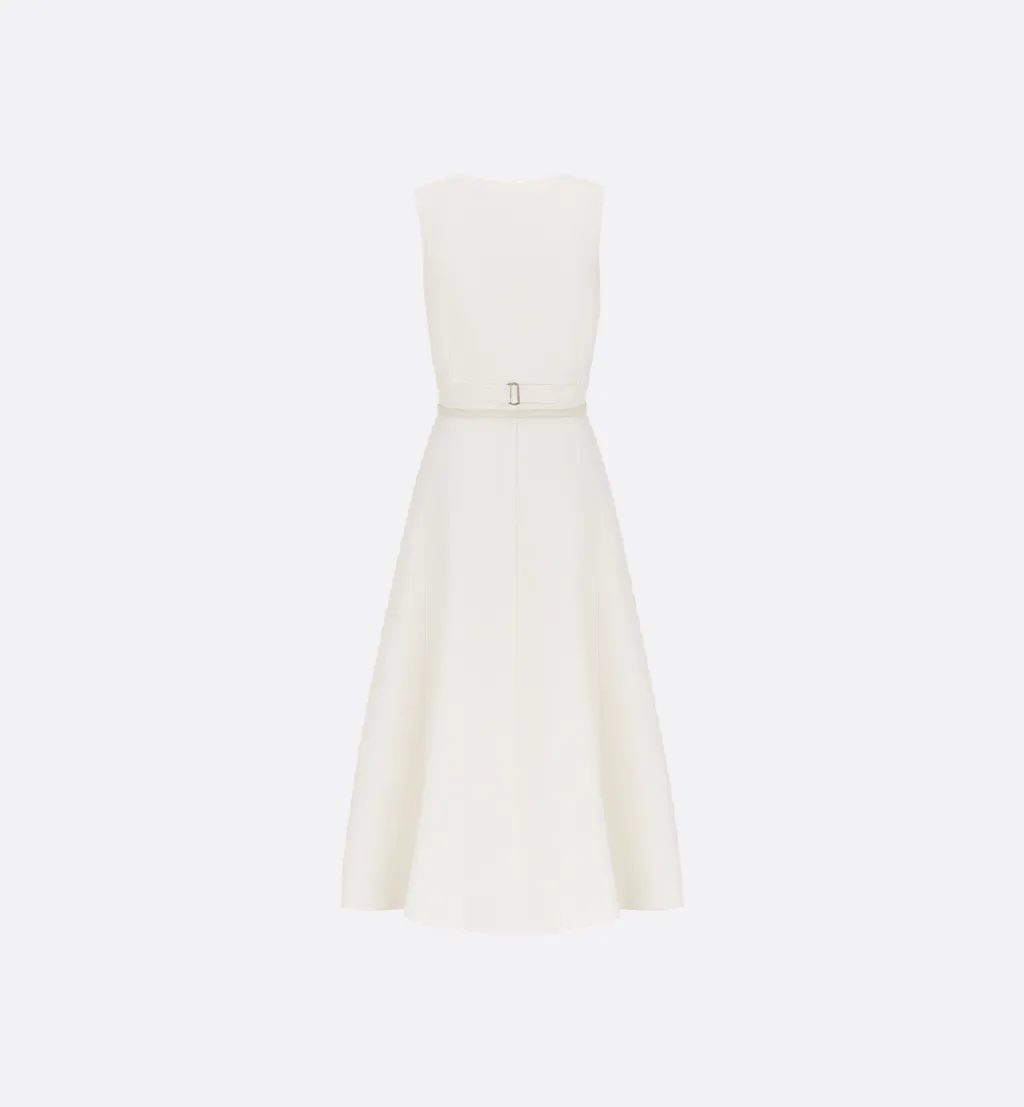 Mid-Length Flared Dress With Belt