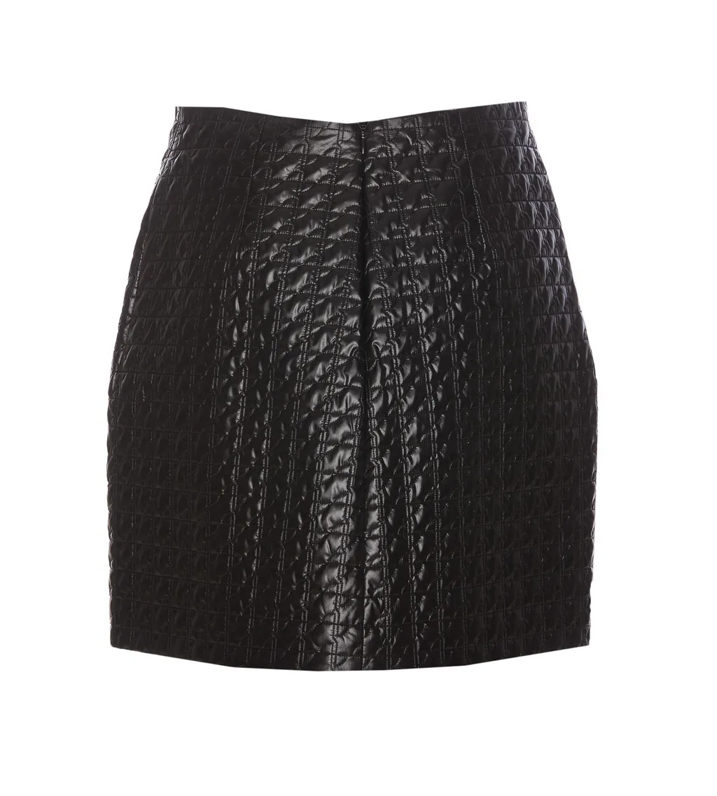 Patou High Waist Quilted Shell Mini Skirt