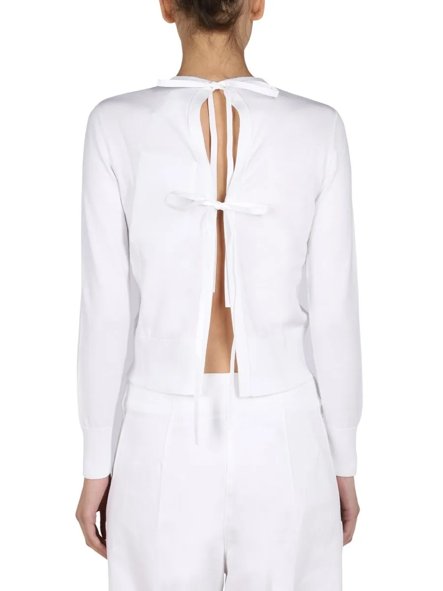 Patou Bow Detailed Cut-Out Top
