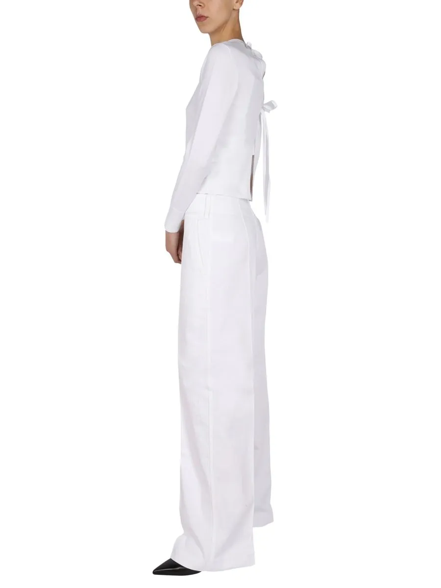 Patou Bow Detailed Cut-Out Top