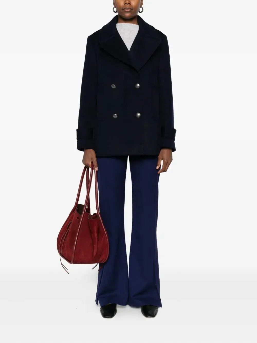 Patrizia Pepe Flared Split-Hem Pants