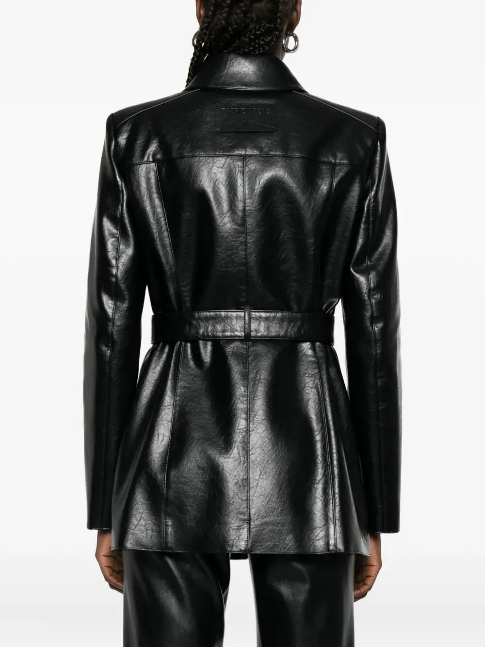 Patrizia Pepe Belted Faux Leather Coat