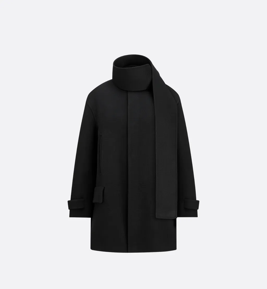 Coat With Scarf Collar