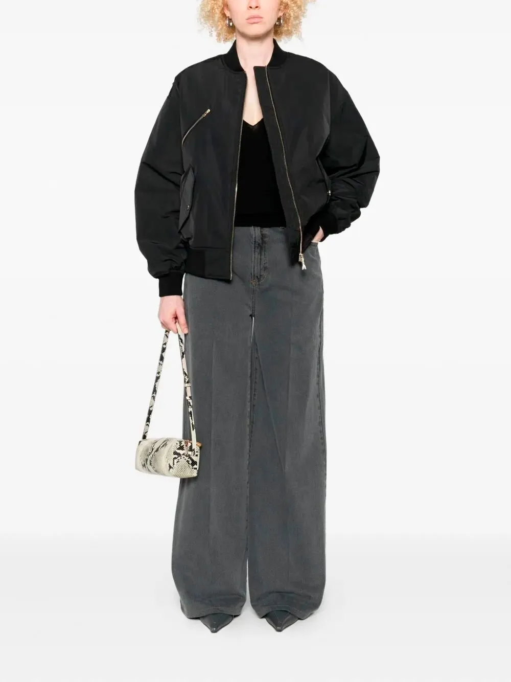 Patrizia Pepe Zip-Detail Bomber Jacket