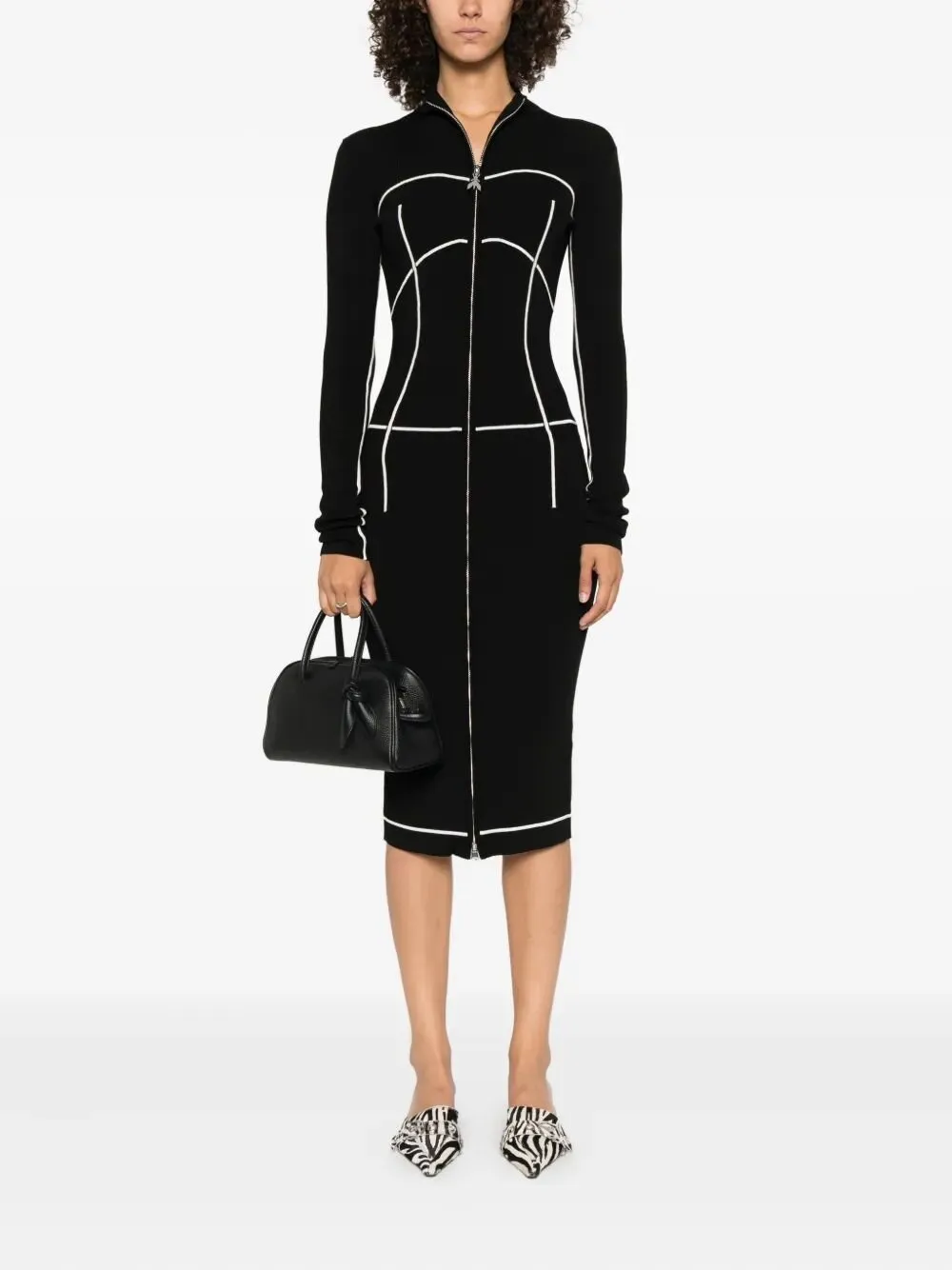 Patrizia Pepe Zip-Front Knit Dress