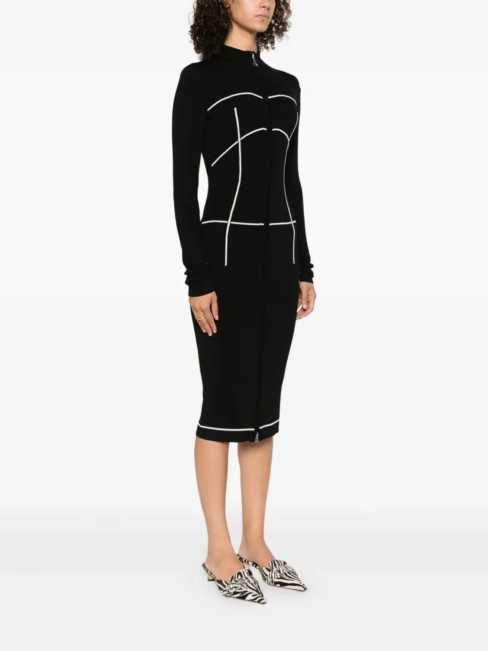 Patrizia Pepe Zip-Front Knit Dress
