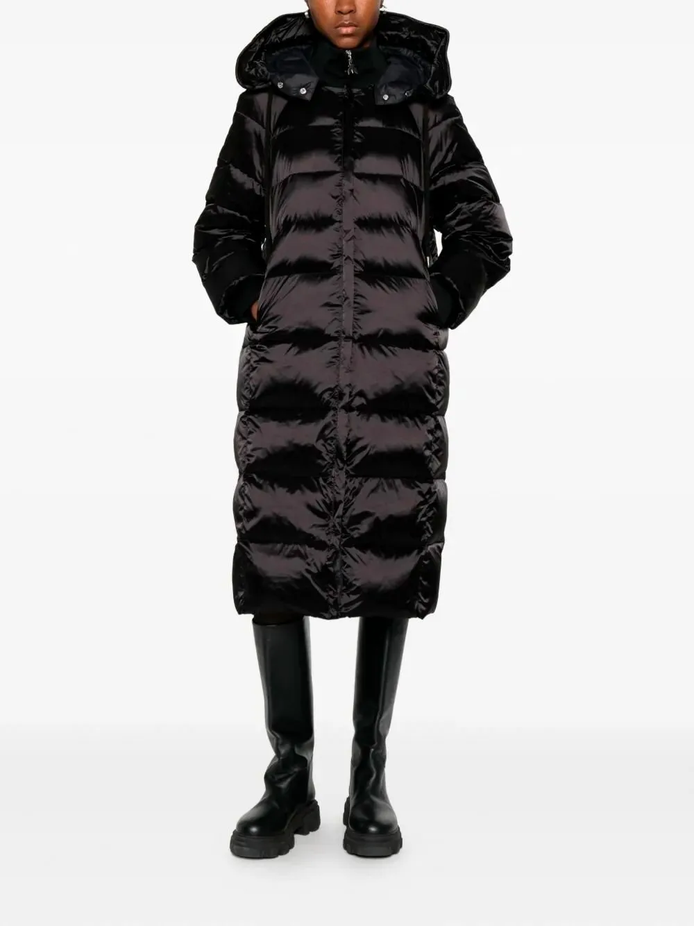 Patrizia Pepe Quilted Hooded Jacket