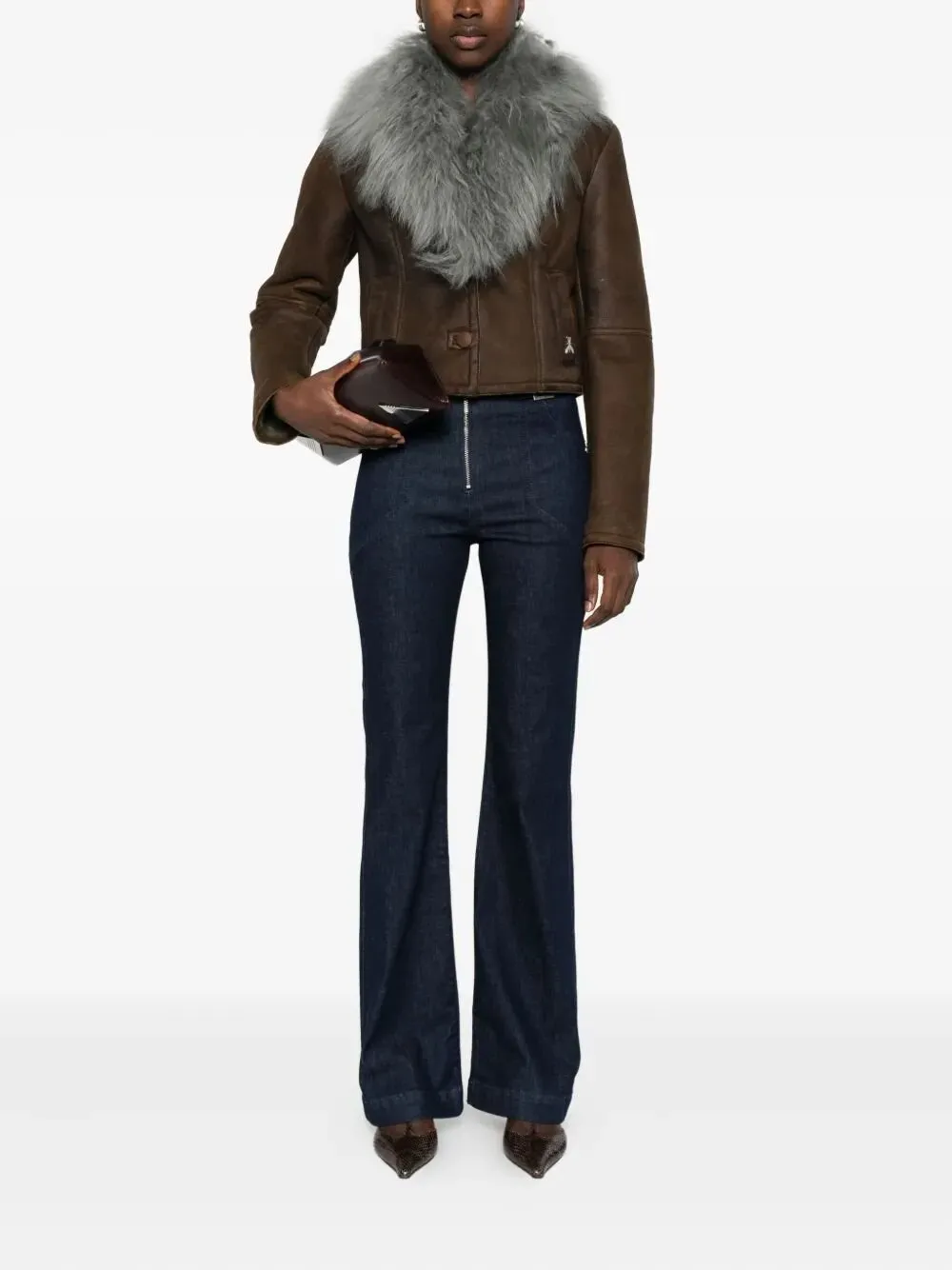 Patrizia Pepe Shearling Collar Jacket