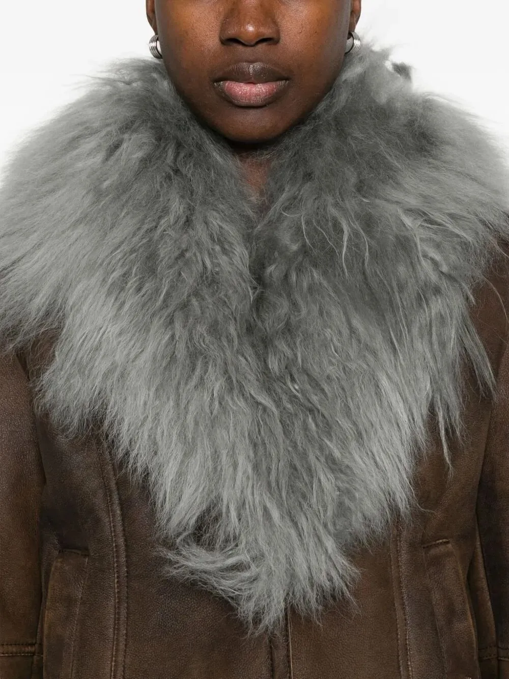 Patrizia Pepe Shearling Collar Jacket