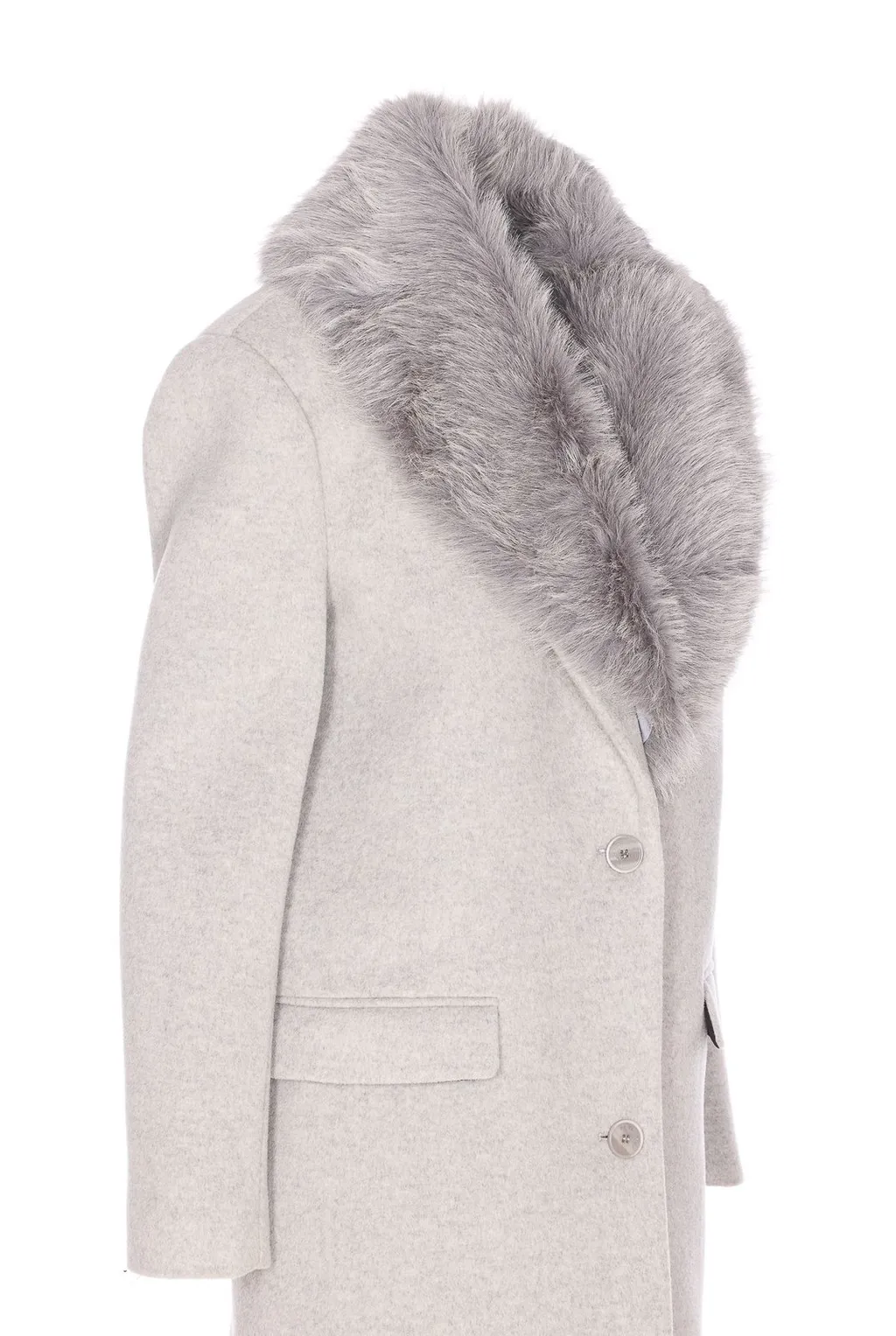 Patrizia Pepe Faux Fur Trimmed Coat