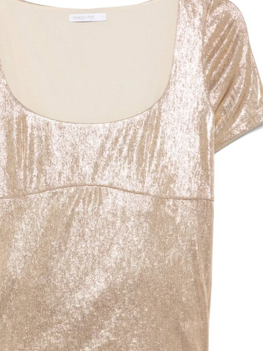 Patrizia Pepe Shimmer Scoop Neck Top