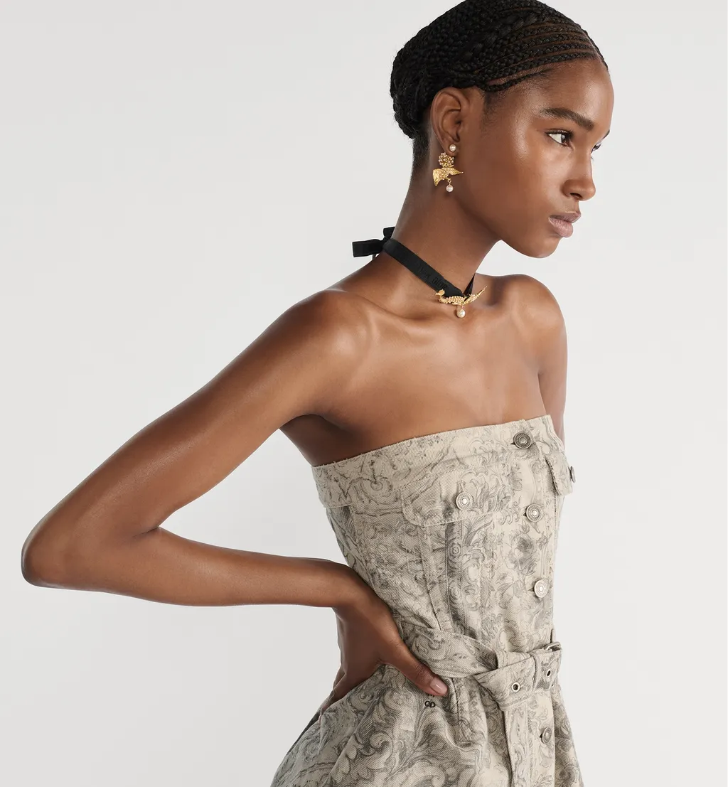 Mid-Length Belted Bustier Dress