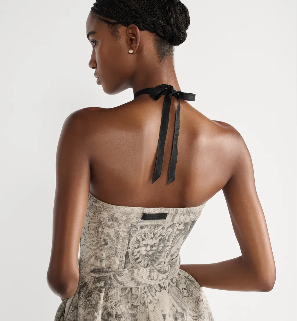 Mid-Length Belted Bustier Dress