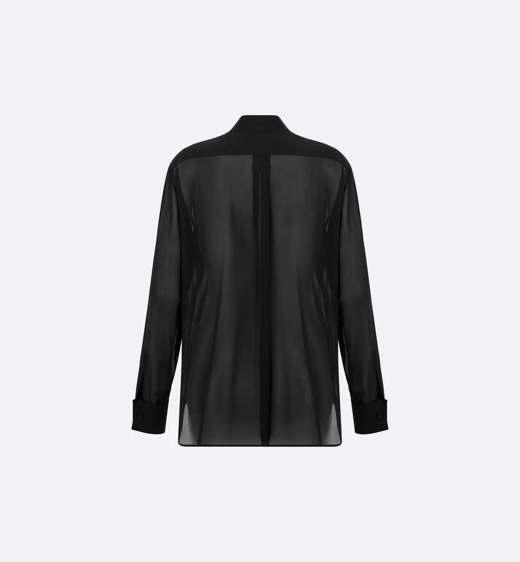 Blouse With Ruffled Neckline
