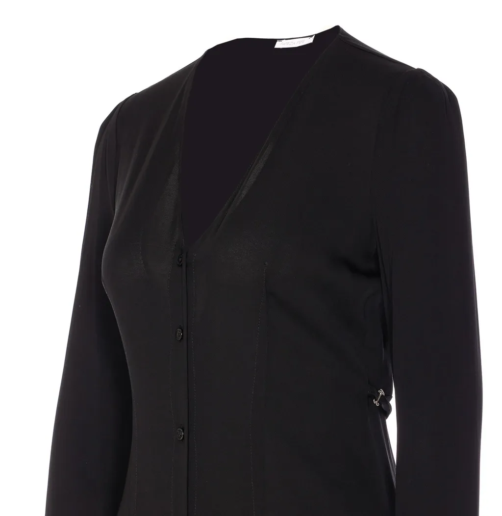 Patrizia Pepe Buttoned V-Neck Dress