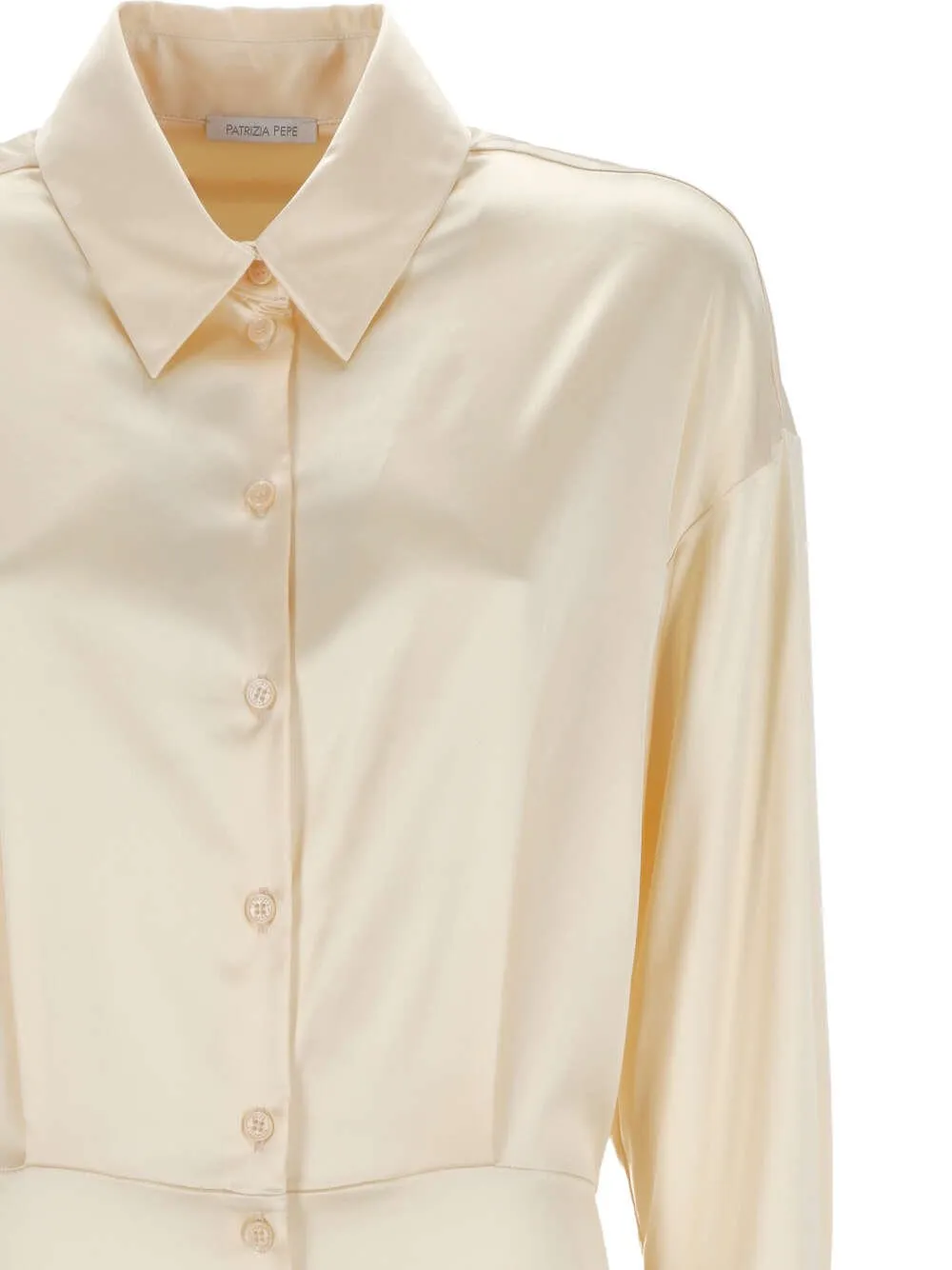 Patrizia Pepe Long-Sleeved Satin Mini Dress