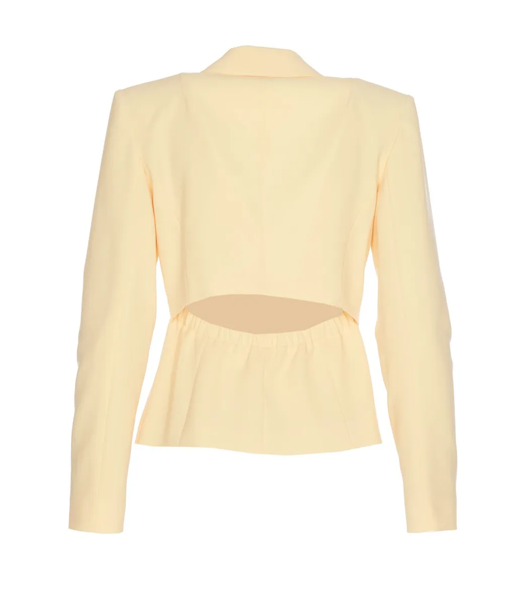 Patrizia Pepe Cut-Out Detailed Single-Breasted Tailored Blazer
